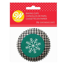 【クーポン対象】 Wilton (ウィルトン) / スノークレイク マフィンカップ 75枚 415-0-0547 / ウィルトン クリスマス カップケーキ マフィン 紙カップ パン グラシン ライナー cupcake muffin baking christmas cups liner