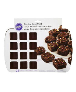 Wilton(EBg) uEj[VR[h 24 BROWNIE BITE 24CAV SQ SIL MOLD  v[g Mtg o^C