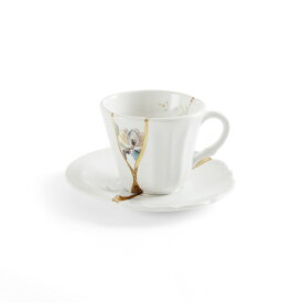 【正規輸入品】 食器 SELETTI Hybrid kintsugi カップ&ソーサー n'3 セレッティ ハイブリッド 金継ぎ コーヒーカップ 雑貨 個性的 デザイン グラフィック アート テーブルウェア プレート カップ マグカップ カップ＆ソーサー お椀 ボウル