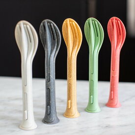 【クーポン対象】 KOZIOL KLIKK カトラリーセット ナイフ フォーク スプーン 3種 コジオル ドイツ アウトドア プラスチック食器 リサイクル リサイクル素材 耐久性 パーティー キャンプ グランピング BPAフリー エコ サステナブル ナチュラル素材 食器