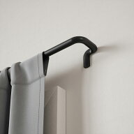 トワイライト カーテンロッド 76-213cm ブラック ニッケル トワイライト カーテンレール ロッド カーテン…