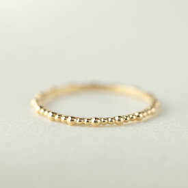 【ジェマ・リング 】ビーズデザインが可愛い　華奢な結婚指輪　細身マリッジリリング　シンプル　ゴージャス　ゴールド　結婚指輪　14K 14金　イエローゴールド ローズゴールド　ホワイトゴールド　ニューヨーク　ジュエリー　大きいサイズ対応　送料無料