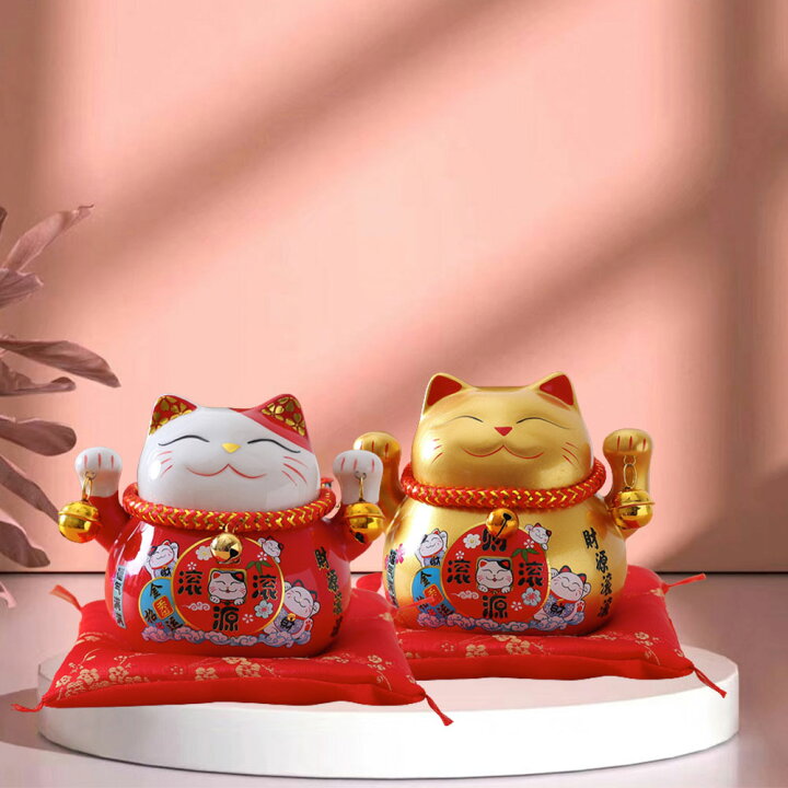 楽天市場】招き猫 貯金箱 置物 開運 金運アップ セラミック雑貨 置き物 