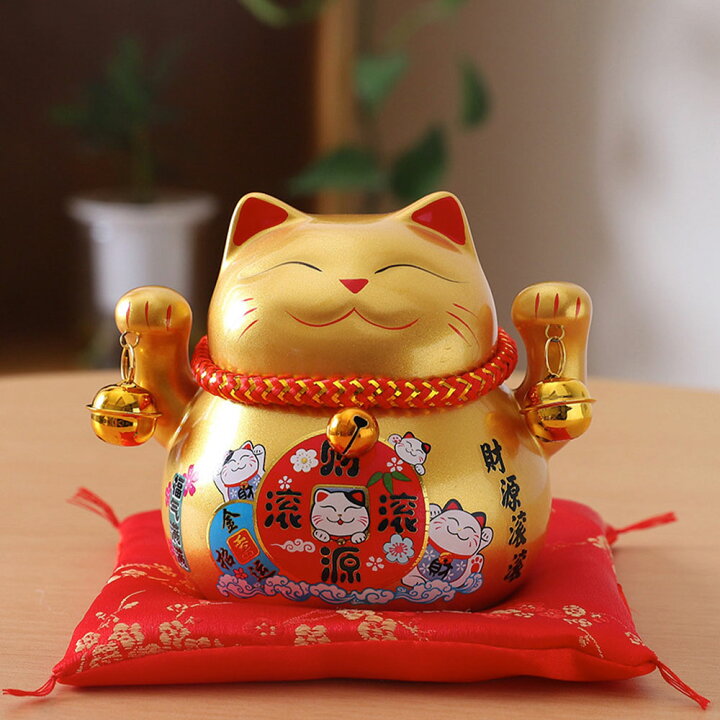 REENEW 招き猫 貯金箱 かわいい 置物 開運 金運アップ セラミック雑貨 
