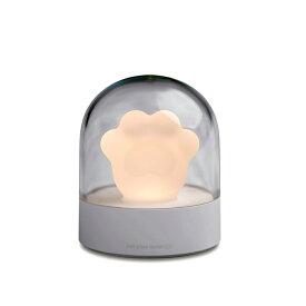 ランプ 電気 猫 肉球 LED ライト ドーム オルゴール ベッドサイド ナイトランプ 充電式 夜 テーブルライト グレー 灰色 暖色 オレンジ 省エネ 照明