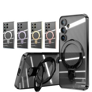 Galaxy S24 �P�[�X/�J�o�[ S24+/S24 Ultra Qi�[�d ���C�����X�[�d �Ή� �N���A ���� ���b�L ��̌^�����O�t�� �X�^���h�@�\ �}�O�l�b�g���ԍڃz���_�[�Ή� �X�g���b�v�� TPU �\�t�g�P�[�X S24/S24 �v��