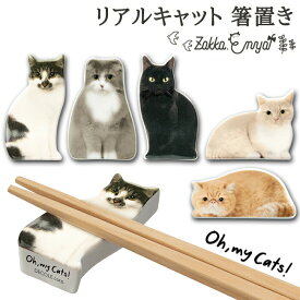 箸置き 猫型 猫好き はし置き 箸おき カトラリー かわいい おしゃれ シンプル おもしろ グッズ ユニーク 転写 陶製 リアル 猫 ミックス スコティッシュ クロ マンチカン エキゾチック エキゾ デコレ デコレ雑貨 リアルキャット