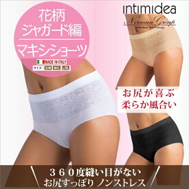 ポイント10倍! ショーツ 花柄ジャガード マキシ インティミディア INTIMIDEA フィットショーツ 下着 レース パンツ 綿クロッチ 送料無料