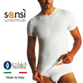 半袖 センシ メンズ SENSI Men'sメンズリブ Vネック Tシャツ インナー brand (ブランド)