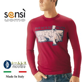 最後の1点 65％引 センシ メンズ/SENSI Men'sメンズ丸首長袖プリントTシャツ（スウィング） brand (ブランド)