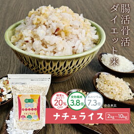 ナチュライス [2kg/4kg/10kg] 健康ダイエット米 糖質&カロリー20％オフ 食物繊維/カルシウム/ミネラル豊富なお米 [低炭水化物ダイエット 糖質制限ダイエット に] 無洗米 玄米 胚芽米 蒟蒻米 雑穀米をブレンド 景品 贈り物に