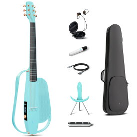 Enya NEXG 2アコースティックギター ＆ エレキギター カーボンファイバーギター トラベルギター スマートギター 80W ワイヤレス スピーカー、ワイヤレス マイク、Hi-Fi モニター イヤホン、ワイヤレスペダル 付き