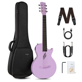 Enya Nova Go SP1アコースティック ギター エレキギター カーボン一体成型 ミニギター 初心者 キット 超薄型ボディ AcousticPlusピックアップ付き、ギターケース ストラップ 交換用弦【送料無料】