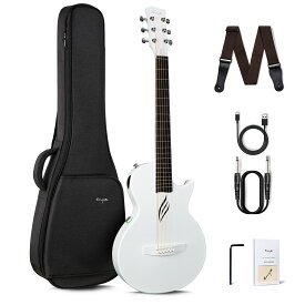 Enya Nova Go SP1アコースティック ギター エレキギター カーボン一体成型 ミニギター 初心者 キット 超薄型ボディ AcousticPlusピックアップ付き、ギターケース ストラップ 交換用弦【送料無料】