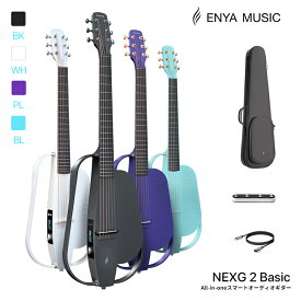 【スーパーSALE 28％OFF：12/2(火)-12/11(木)01：59】Enya NEXG 2 Basicアコースティックギター| エレキギター オールインワンオーディオギター カーボンファイバー 80Wワイヤレス スピーカー、ワイヤレスペダル、ギターバッグ付き