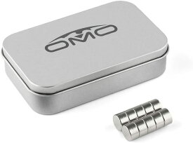 OMOネオジムマグネット10x6mm ネオジウム磁石 N35円形 丸型 10x6mm ニッケルメッキ 専用ケース付き 科学実験 生活収納 オフィス汎用(10個セット)