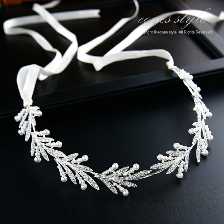 楽天市場 ヘアアクセサリー 手作り 髪飾り 子供 ヘッドドレス 女の子 ピアノ 発表会 樹氷 ホワイト リボン クリスタルビーズ ラインストーン パールビーズ ティアラ カチューシャ 結婚式 ブライダル ウエディング 写真撮影 Hd19 イーワンズ楽天市場店