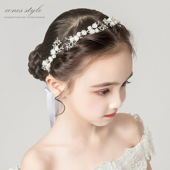 楽天市場 ヘアアクセサリー 髪飾り 子供 小枝ヘアアクセサリー ヘッドドレス 花 薔薇 女の子 ピアノ発表会 手作り ホワイト シルバー リボン ラインストーン ティアラ カチューシャ 結婚式 ブライダル ウエディング 写真撮影 Hd23 イーワンズ楽天市場店