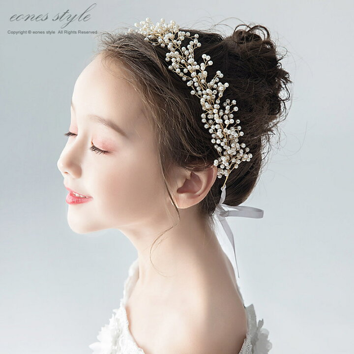 楽天市場 ヘアアクセサリー 髪飾り 子供 ピアノ発表会 レディース キッズ 手作り 花冠 フォーマル ヘッドドレス 結婚式 入学式 入園式 卒園式 発表会 プレゼント リボン 花冠 カチューシャ ホワイト ゴールド Ma7 ゴールド イーワンズ楽天市場店