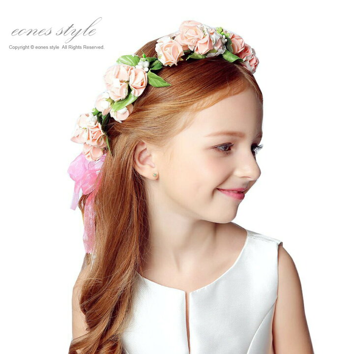 楽天市場 ヘアアクセサリー 子供 キッズ 髪飾り リストブーケ セット 手作り フォーマル ヘッドドレス カチューシャ ピアノ発表会 結婚式 誕生会 記念写真 撮影 フラワーティアラ 花かんむり 花冠 薔薇 ブレスレット 発表会 コンクール ピンク ホワイト Ma2