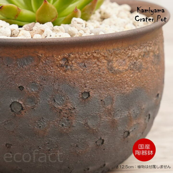 楽天市場】陶器鉢 植木鉢 4号 クレーターポット φ12.5cm 中深丸 