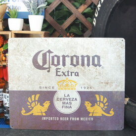 コロナビール エクストラ CORONA EXTRA 艶消しスクエア サインプレート ブリキ看板　壁掛け　壁飾り