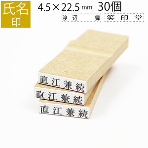 【エントリーでポイント10倍】氏名印 ゴム印 はんこ スタンプ 名前 おなまえ ネーム オーダー 4.5mm×22.5mm 30個セット