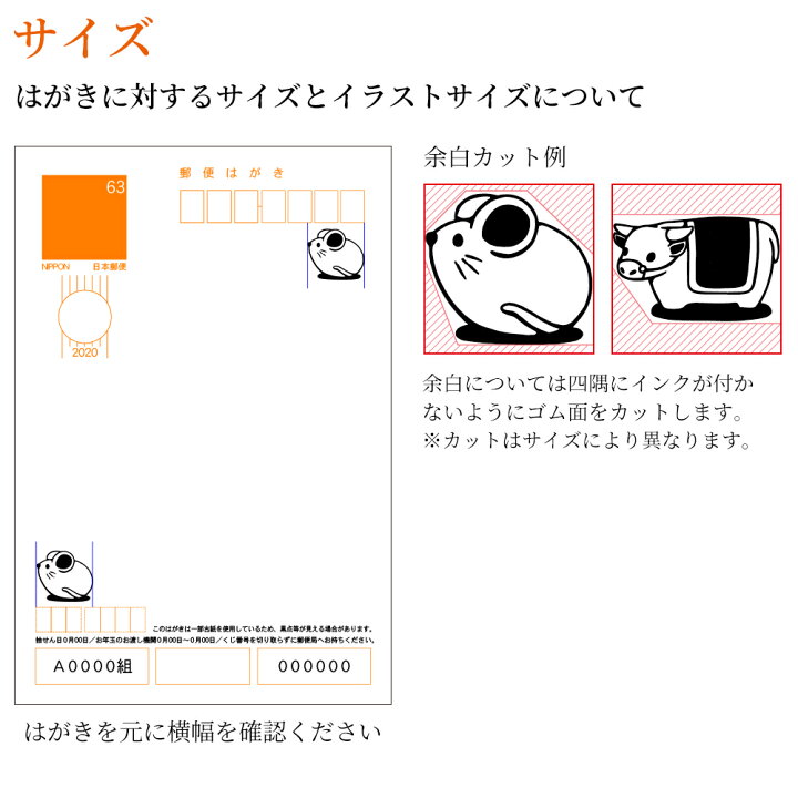 楽天市場 干支 十二支 イラスト 小 ゴム印 のべ板 15mmサイズ バーサクラフトセット 年賀状 スタンプ ハンコ かわいい 手作り 笑印堂