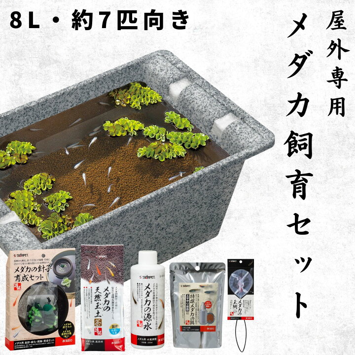 楽天市場】【8L・約7匹サイズ】 スドー メダカ 飼育セット 屋外 6点 