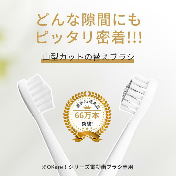Epeios 電動歯ブラシヘッド 3本セット 山型  ET003 ET005 電動歯ブラシだけ適応 替えブラシ 柔らかい デュポン社製ナイロン 替えブラシの先端カバー付き山形