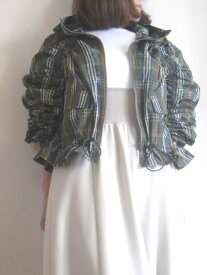 koyuki コユキチェック タフタ パーカー ブルゾン 超軽量 9号 Mサイズ おしゃれ 手洗い可 レディース 送料無料