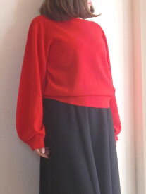 koyuki コユキホールガーメント バルーンスリーブ セーター ボリュームスリーブ ニット プルオーバー レディース 上品 きれいめ レッド Mサイズ 送料無料