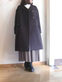 koyuki コユキVネック ノーカラー ウール コートレディース 送料無料