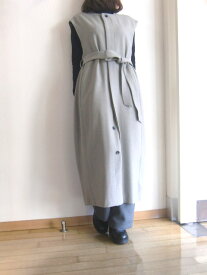 SIWALY シワリーロング ジレ ワンピース ノーカラー 洗える Mサイズ レディース 送料無料