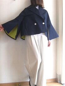 PASSIONE パシオーネフレアスリーブ ショートコート ジャケット ネイビー 春 秋 可愛い Mサイズ レディース 送料無料