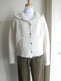 TRANSIT PAR-SUCH トランジット パーサッチ アルパカ ニット パーカー ニットジャケット カーディガン 長袖 ショート丈 ふんわり 洗える レディース イタリア製 送料無料