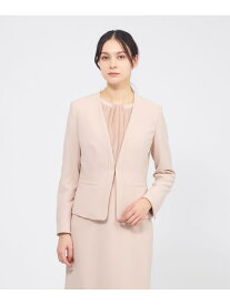 コンパクトダブルクロス ノーカラージャケット EPOCA エポカ ジャケット・アウター ノーカラージャケット ネイビー ピンク ホワイト【送料無料】[Rakuten Fashion]