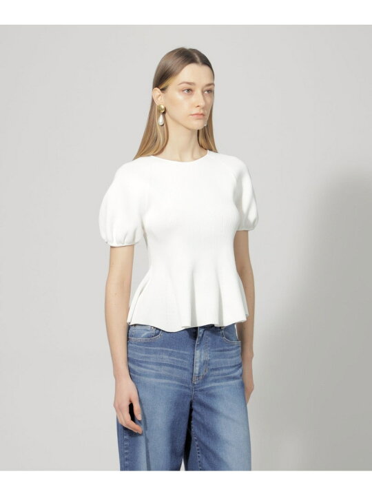 楽天市場】【SALE／40%OFF】エコストレッチ ペプラムニットプル 