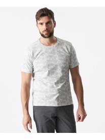 【SALE／21%OFF】ボーダージャカードリーフプリントカットソー EPOCA UOMO エポカ トップス カットソー・Tシャツ ブルー グレー【RBA_E】【送料無料】[Rakuten Fashion]