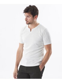 ランダムストライプキーネックカットソー EPOCA UOMO エポカ トップス カットソー・Tシャツ ネイビー ホワイト【送料無料】[Rakuten Fashion]