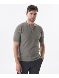 アセテートニットポロ EPOCA UOMO エポカ トップス ポロシャツ ブラック グレー【送料無料】[Rakuten Fashion]
