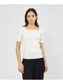 キュプラベーシック スクエアカラーニット EPOCA エポカ トップス ニット ホワイト ネイビー【送料無料】[Rakuten Fashion]