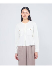 【WEB&一部店舗限定】ジップアップニットブルゾン EPOCA エポカ トップス ニット ベージュ ホワイト ネイビー【送料無料】[Rakuten Fashion]