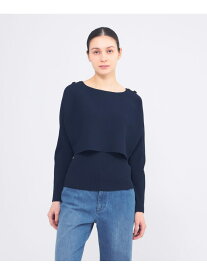 【WEB&一部店舗限定】レイヤードリブニットプルオーバー EPOCA エポカ トップス ニット ネイビー ベージュ【送料無料】[Rakuten Fashion]
