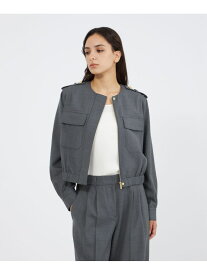 【SALE／60%OFF】ライトウールツイル クロップドジャケット EPOCA エポカ ジャケット・アウター ノーカラージャケット グレー【RBA_E】【送料無料】[Rakuten Fashion]