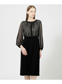 コンパクトダブルクロス シフォンコンビドレス EPOCA エポカ ワンピース・ドレス ワンピース ブラック【送料無料】[Rakuten Fashion]