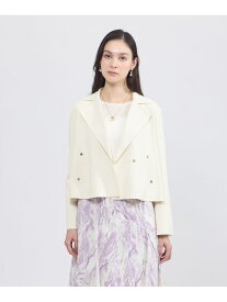 【La maglia】 プリーツコンビ ニットジャケット EPOCA エポカ ジャケット・アウター テーラードジャケット・ブレザー ネイビー ホワイト【送料無料】[Rakuten Fashion]