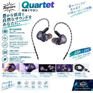 �yPR�z�u���������vKiwi Ears Quartet �L�E�C�E�C���[�Y �L���C���z�� �n�C�u���b�h�^ �J�i���^ ���|���^ �V���A�|�� ���P�[�u���Ή� 2Pin iPhone Android PC 3.5mm 3�� �C���z�� �L��