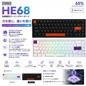 �yPR�z�u���������vEPOMAKER HE68 �L�����C�Q�[�~���O�L�[�{�[�h 8K�|�[�����O���[�g 0.125ms��x RGB�o�b�N���C�g �K�X�P�b�g�}�E���g�݌v USB-A to C�ڑ� Mac/PC/PS/Switch�Ή� �g�ѐ�