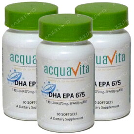 アクアヴィータ DHA・EPA675 30粒（アクアビータ・Acquavita）(3本セット) サプリメント オメガ3脂肪酸 DHA EPA 必須脂肪酸 サプリ 生活習慣 ギフト プレゼント 包装ラッピング可（有料）